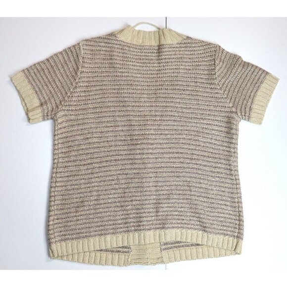 WOMEN'S BEIGE SHORT SLEEVE CARDIGAN SWEATER - CANDA COLLECTION AT C&A - SIZE L - Picture 5 of 5